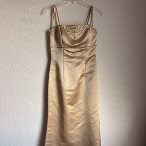 Gold Formal Dress, Donna Gray, Size 6